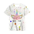 Новые летние футболки для мальчиков и девочек с мультяшным единорогом, Детские футболки для мальчиков и девочек, детские топы, одежда для детей с единорогом