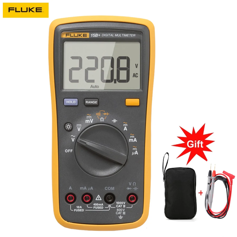 

Fluke 15B+ 17b+ Handheld Professional Digital Multimeter Automatic Range High Precision 4000 Count 1000V AC DC Tester