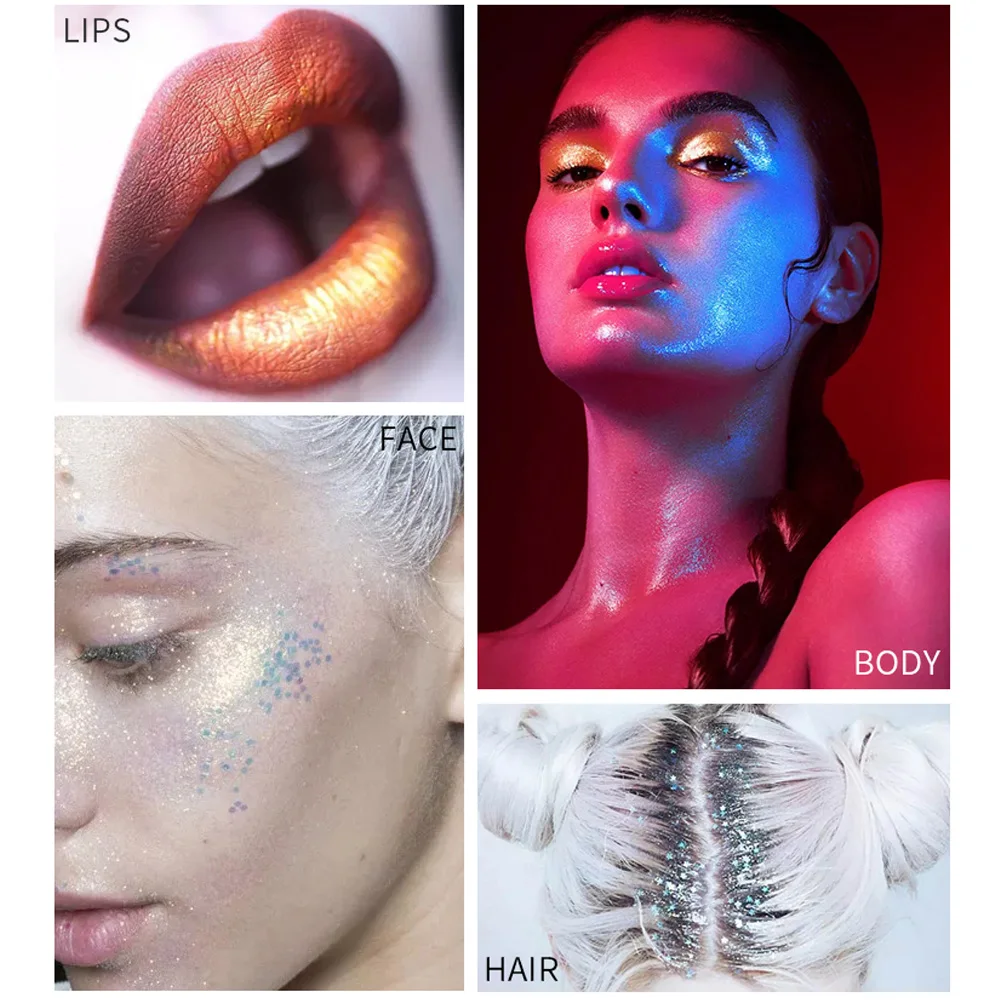 

Hot sell 8 Colors Duo-Chrome Glitter Eyeshadow Powder Metallic Shiny Holographic Crystal Luster Eye Toppers Eyes Shadow Makeup