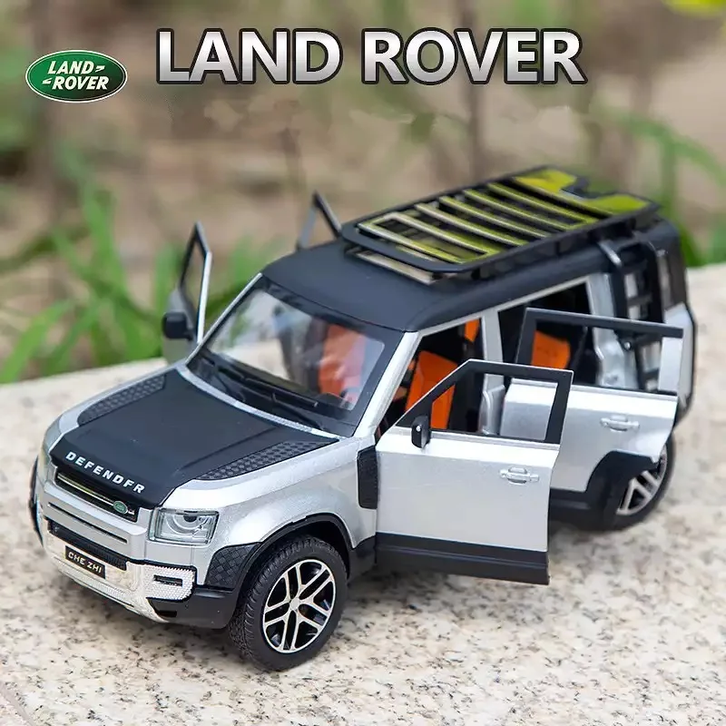 

1:24 Land Rover Defender Simulation Alloy Off-Road SUV Model Ornaments Acousto-Optic Return Force Children's Toy Car Ornaments