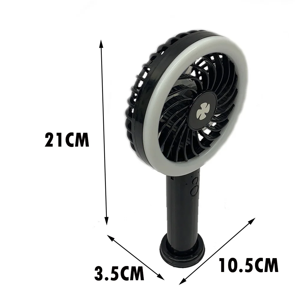 Портативный светодиодный вентилятор 1200 мАч с перезаряжаемой встроенной