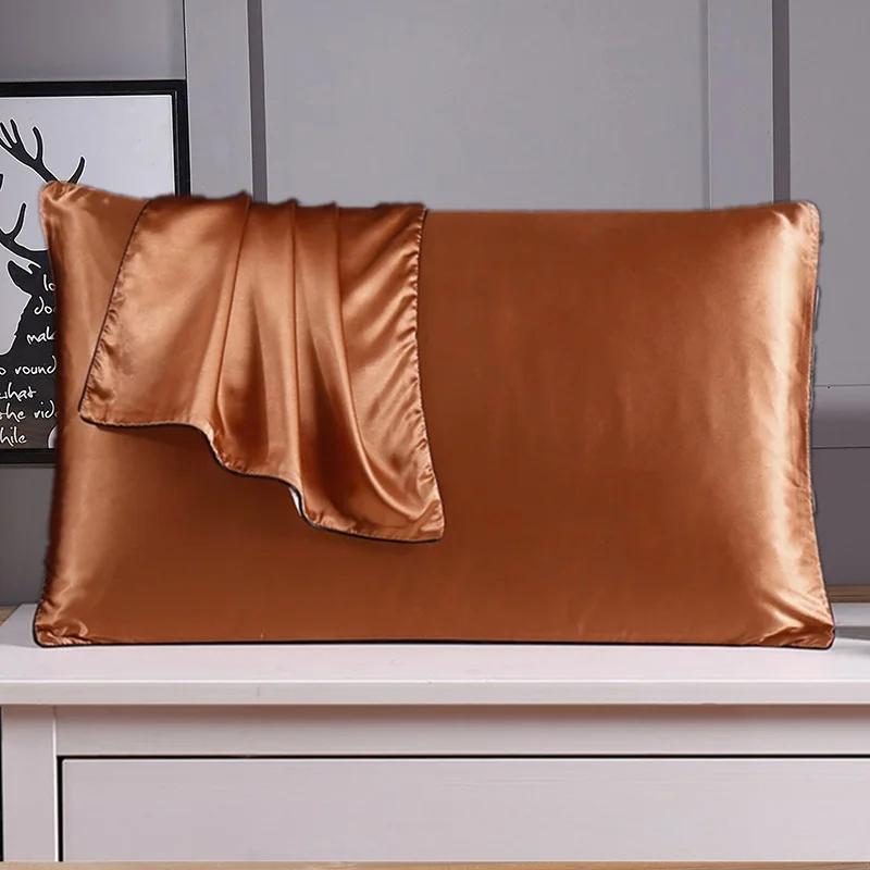 

100% light luxury modern home bed simple pure color silk pillowcase 48*74 CM monofilament satin