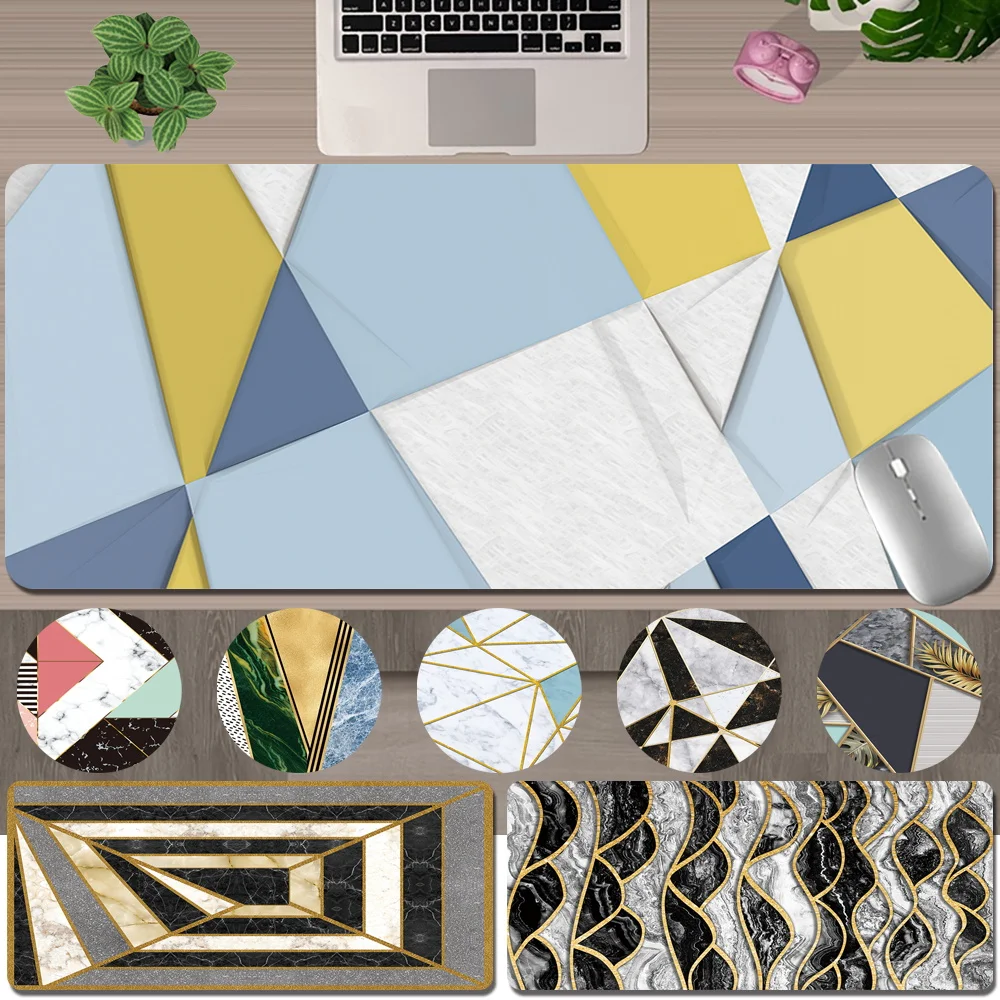 

Non-slip Gamer Mouse Pad PU Leather Geometry Pattern Series Computer Mousepad 30x60cm 30x80cm XXL Mouse Pad Easy-to-clean