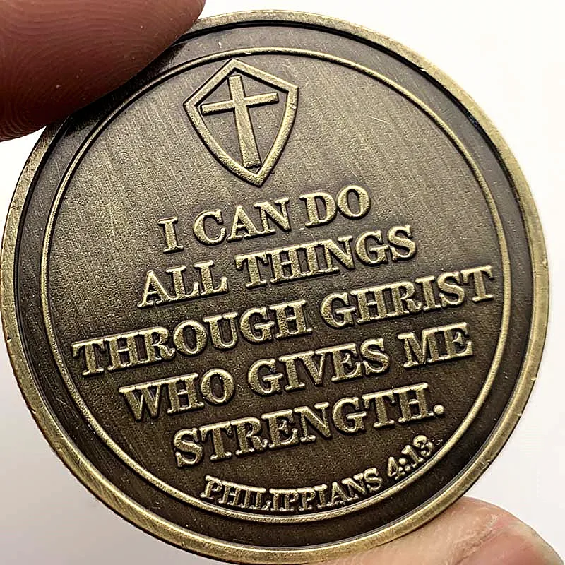 Philippians 4:13 I can do all things through Christ who gives me strength Coin Souvenir Gifts Coins | Дом и сад