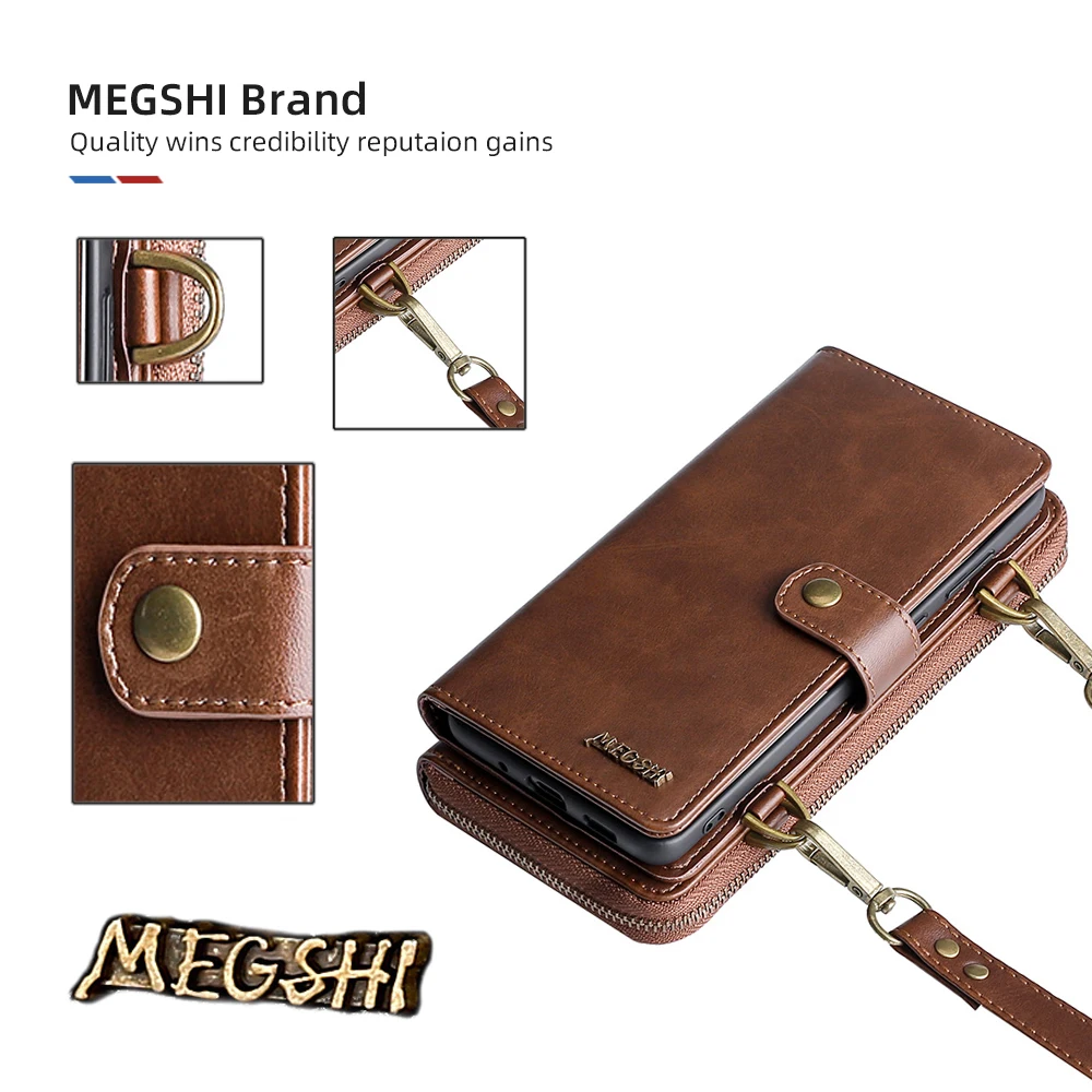 megshi 020 separate detachable wallet leather phone case for xiaomi 10 10pro 5g redmi note8 note9 note8pro note9pro free global shipping