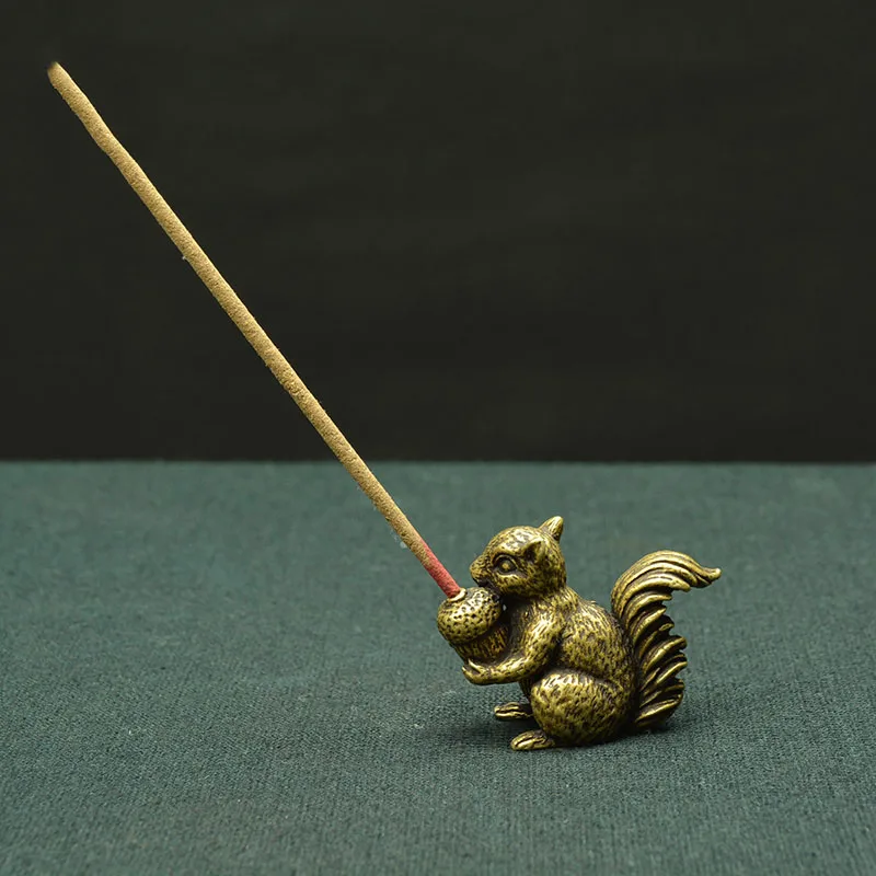 Античный бронзовый маленький орнамент белки твердая медная статуя статуэтки