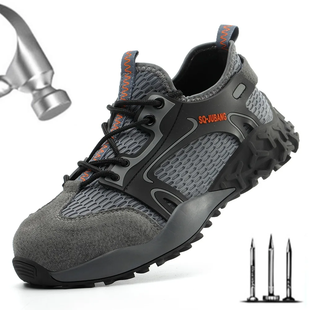 Кроссовки мужские рабочие со стальным носком легкие удобные Нескользящие