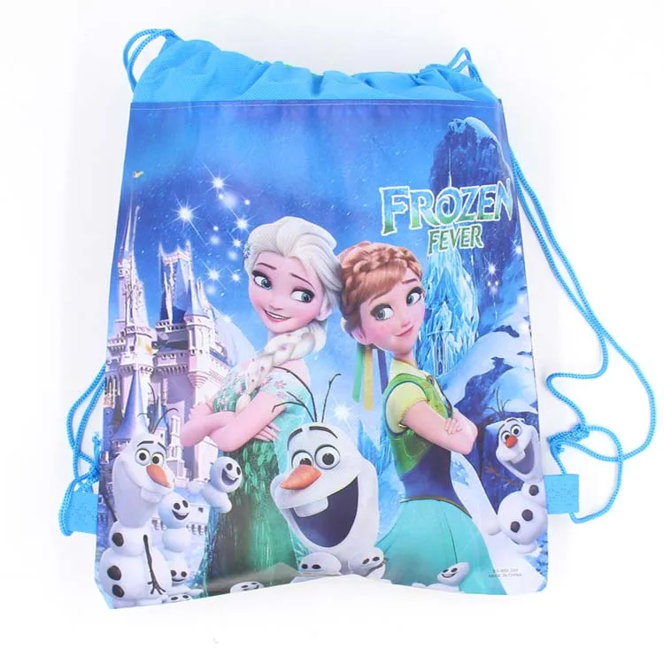 12pcs/lot Frozen Freezing Anna Elsa Snow Queen Non-woven Fabrics Drawstring Backpack Schoolbag Shopping Gift Bag | Дом и сад