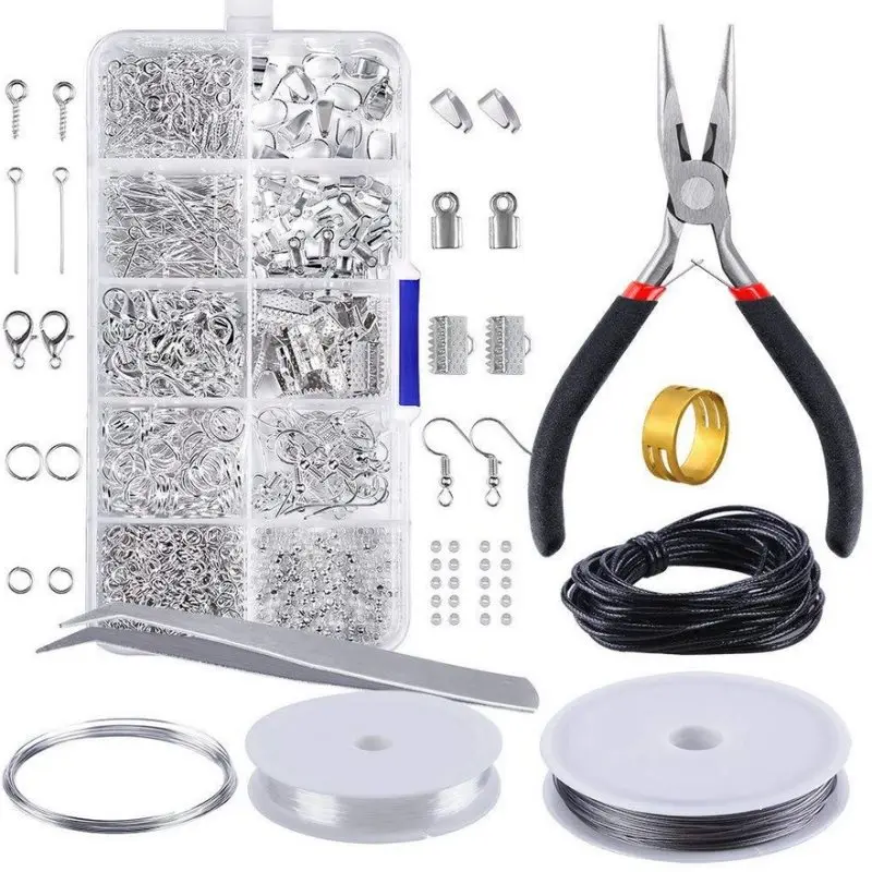 

1Set DIY Jewelry Accessories Kit Set 3/4/5/6/7/8/10 mm Open Jump Ring/Lobster Clasp/Earring Hooks For DIY Jewelry Making Supplie