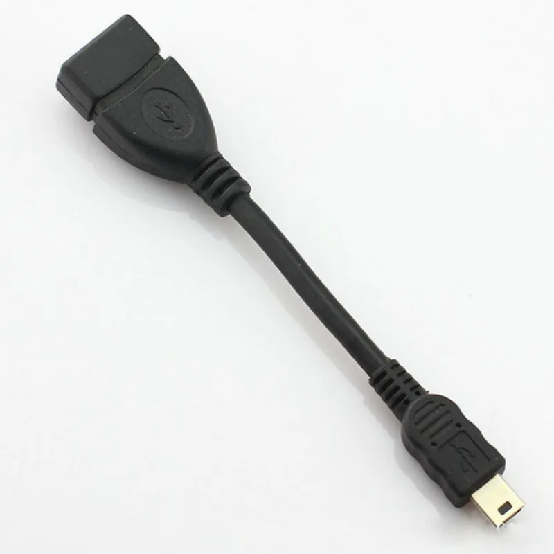 Bestellen 11cm OTG Kabel Schwarz 5pin Mini USB Männlichen Zu USB 2.0 Typ A Buchse OTG Host Adapter Kabel Für Handy Tablet MP3 MP4 Kamera