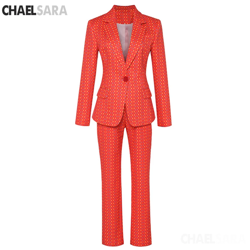 Женский костюм новинка 2019 Осенний модный в клетку комплект из двух предметов