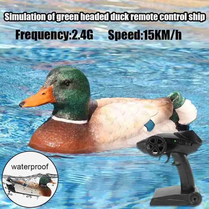 

Flytec V201 Mallard Head 2.4ghz Simulation Duck Rc Boat 15km/h Remote Control Speedboat Drive Waterfowl Protect Pool Spoof Toy