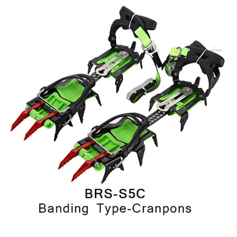 BRS-S5C BRS 14 зубов профессиональный открытый скалолазание полный зажим Crampon марганцевая стальная накладка против скольжения на льду альпинистских походов BRS-S5A/B/C - Цвет: BRS-S5C