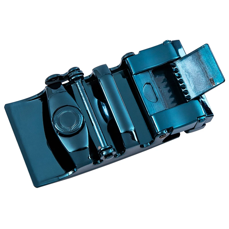 

Hi-Tie Luuxry Brand Men's Fashion Designer Cow Genuine Leather Automatic Buckle Belts for Men Wedding Trouser Leather Blue Strap