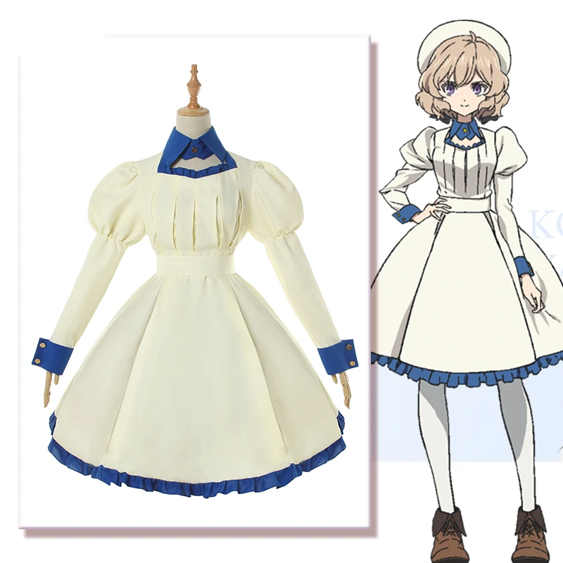 

Anime In Spectre/ Kyokou Suiri Iwanaga Kotoko White Lolita Dress+Hat Cosplay Costume Women Halloween Carnival Free Shipping 2020