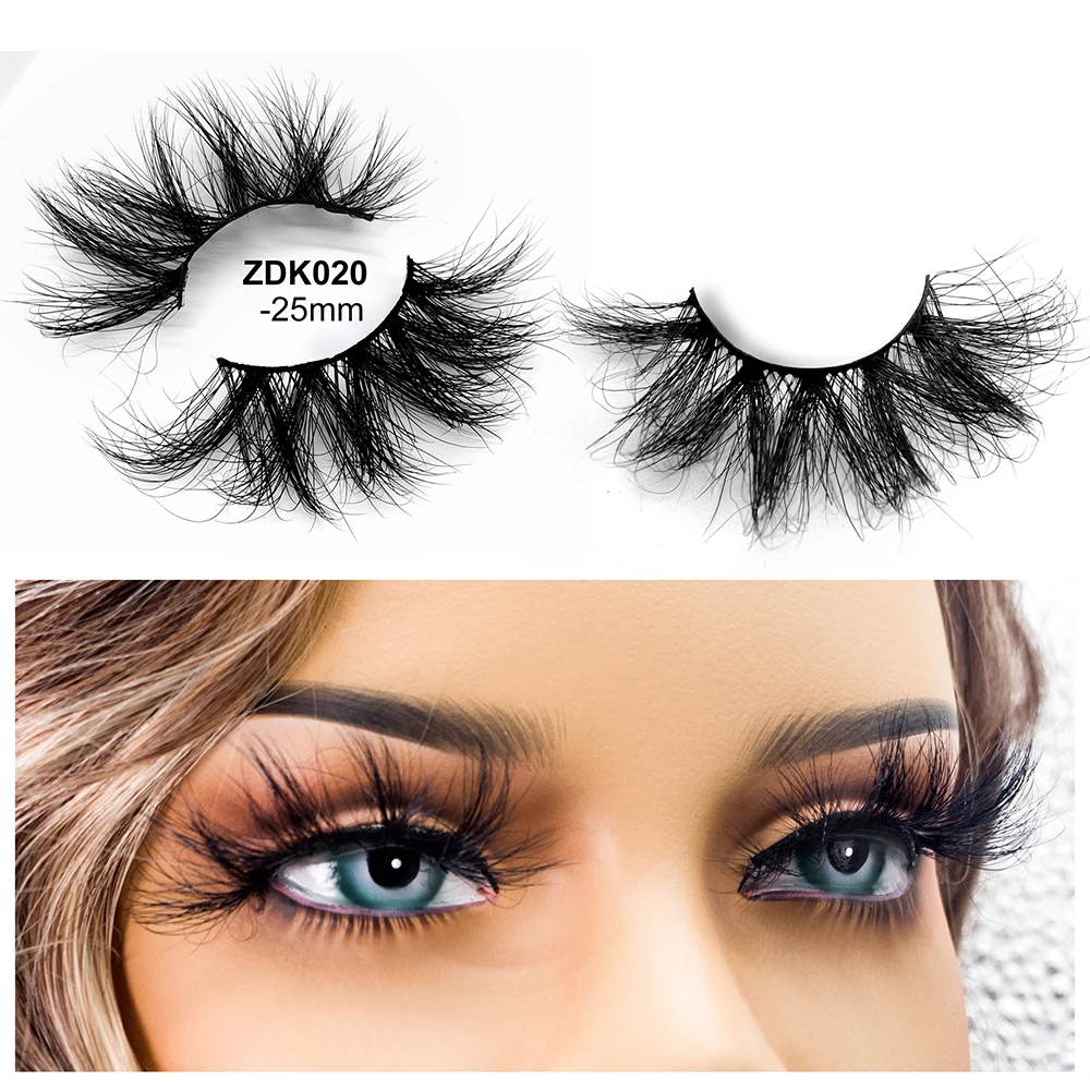 Роскошные 25 мм 3D пушистые 5D настоящие норковые ресницы для глаз индивидуальные