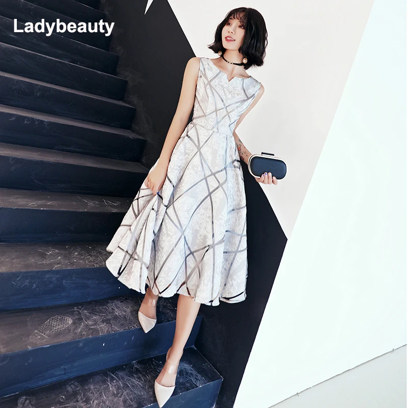 Женское коктейльное платье на молнии с вышивкой Ladybeauty роскошное трапециевидного