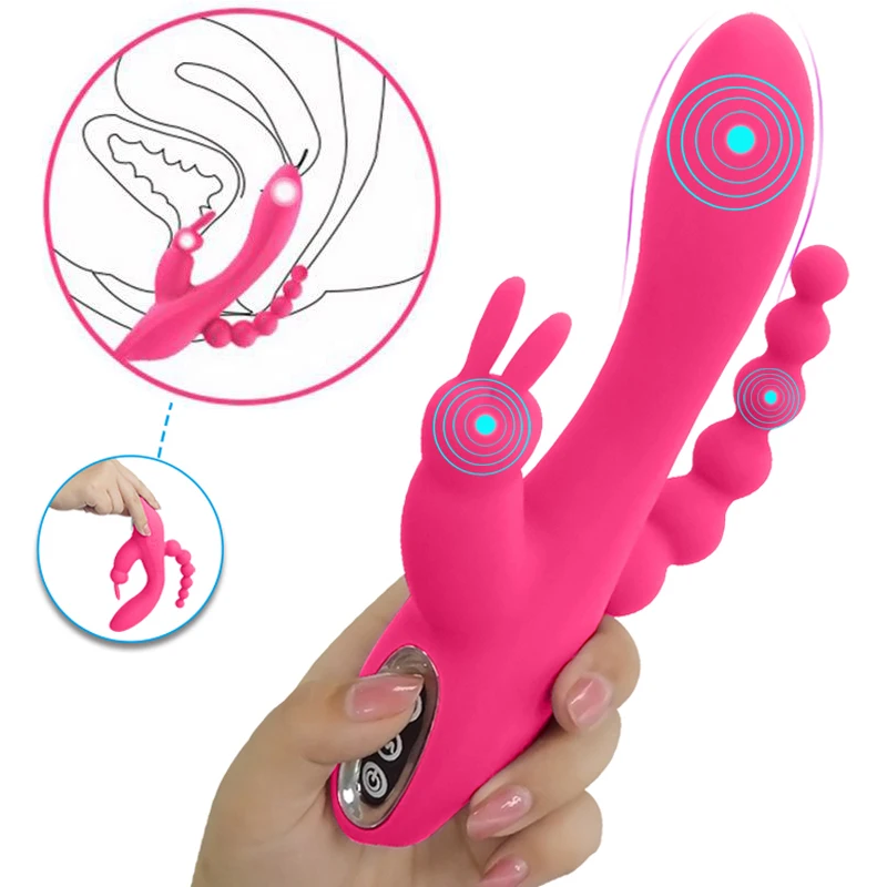 Фаллоимитатор 3 в 1 7 дюймов анальные секс игрушки Стимулятор клитора для женщин