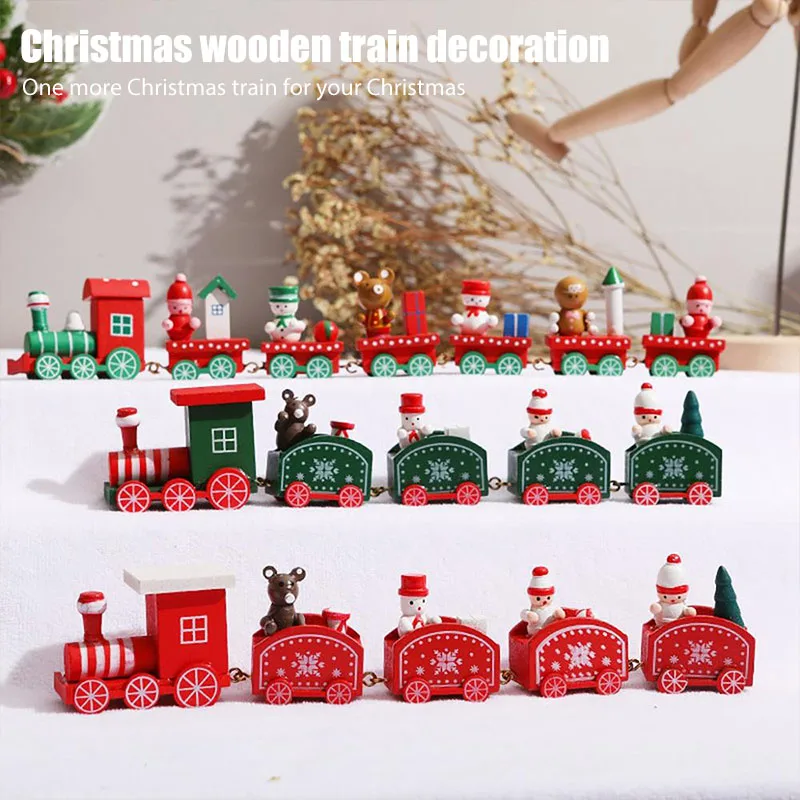 

Christmas Wooden Train Merry Christmas Ornaments Christmas Decorations For Home Table 2021 Navidad Xmas Gifts New Year 2022