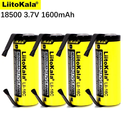 Аккумулятор LiitoKala Lii-16C, 18500, 1600 мАч, 3,7 в, перезаряжаемый литий-ионный аккумулятор