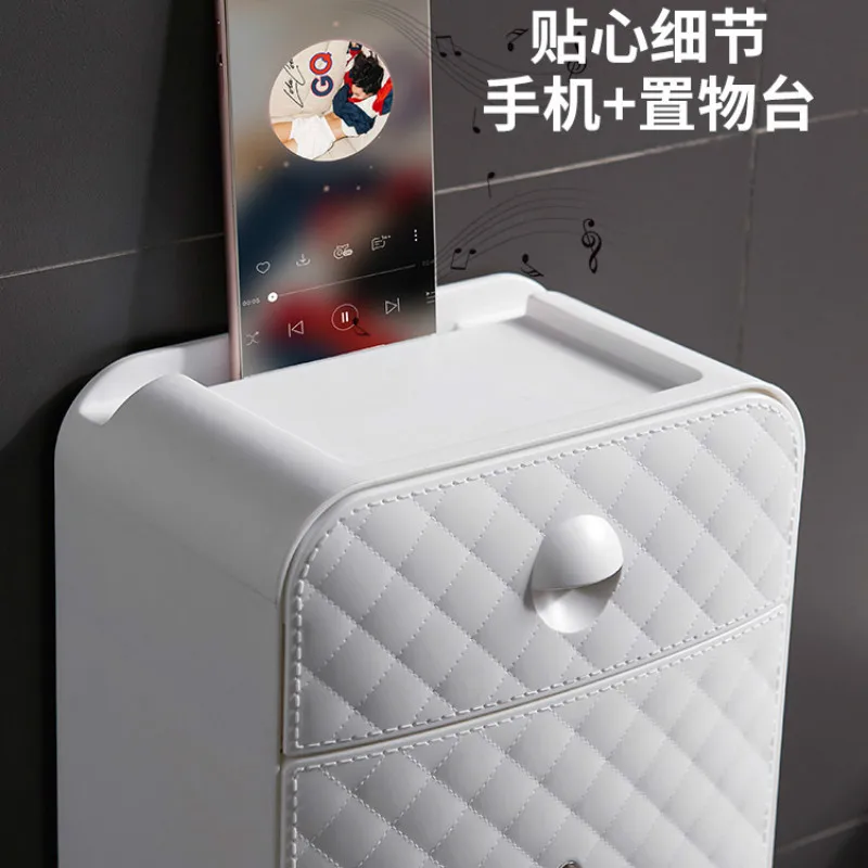 

Toilet paper box toilet toilet paper rack toilet household free punch simple creative waterproof paper roll paper tube LB40101
