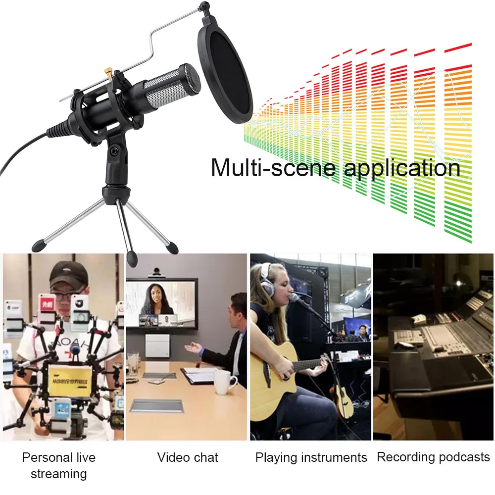 Профессиональный конденсаторный микрофон USB подключи и работай для домашней