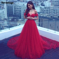 sevintage red pearls beach evening dresses off the shoulder corset long quinceanera dress princess formal women prom party gowns