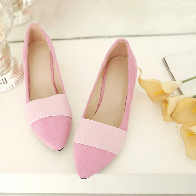 Женские туфли лодочки с острым носком на низком каблуке|Женские туфли| |