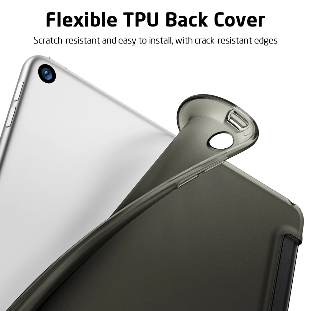 Тонкий умный чехол ESR Rebound для iPad 7th Gen, гибкий чехол из ТПУ с прорезиненным покрытием, чехол-накладка для iPad 7 10," Folio