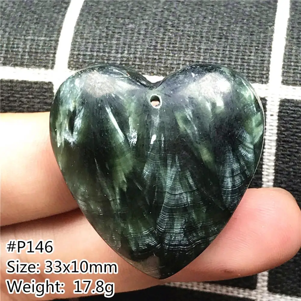 Топ из натурального зеленого Seraphinite кулон ювелирное изделие в виде сердца для