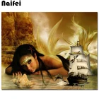 Горячая Распродажа, Русалка, отправляем фотографии Стразы, алмазная вышивка море пейзаж полный дрель Diy алмазная живопись украшения стены