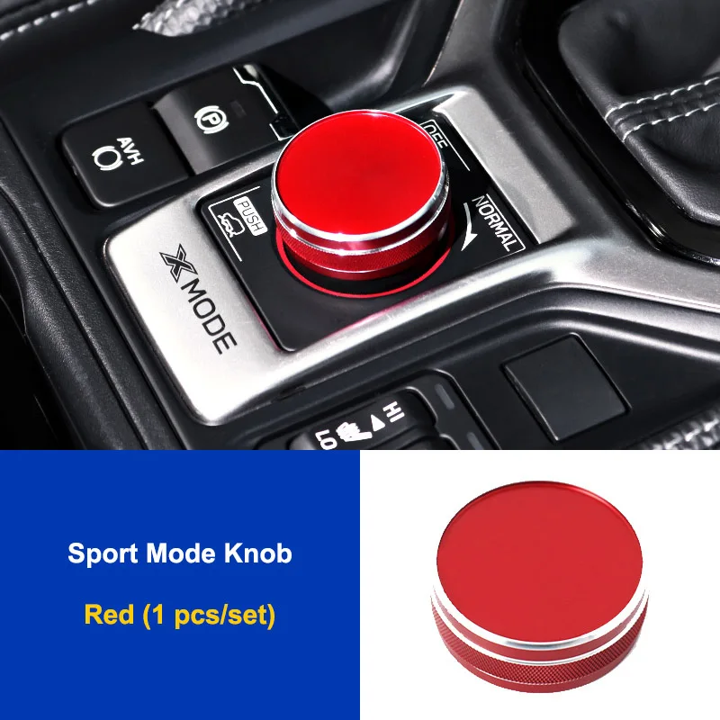 Sport M Knob Red 1pc QHCP алюминиевый сплав автомобильный CD аудио стерео Кнопка регулировки переключатель кольцо панель управления AC ручка Крышка для Subaru Forester XV 18-19 - Название цвета: Sport M Knob Red 1pc
