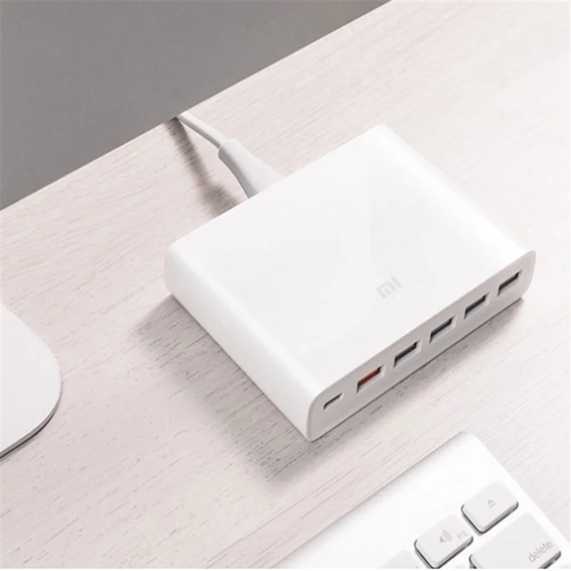 Оригинальное быстрое зарядное устройство Xiaomi QC3.0 110 240 В 60 Вт 5 портов USB 1 Type C выход
