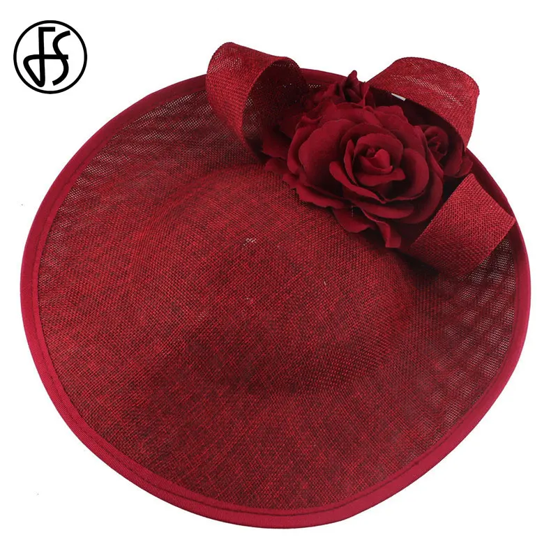 FS Белая Шляпа Fedora Женская Вуалетка Дерби большие шляпы цветок Элегантная Дамская