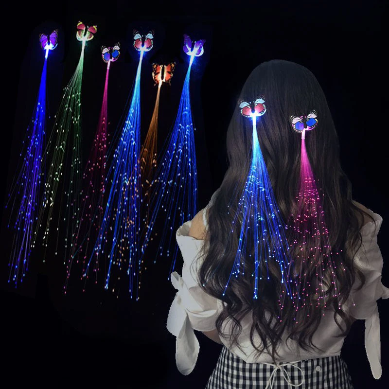 

LED Flashing Hair Braid Glowing Luminescent Hairpin Novetly Girls Hair Ornament Party Gift New Year Party Christmas
