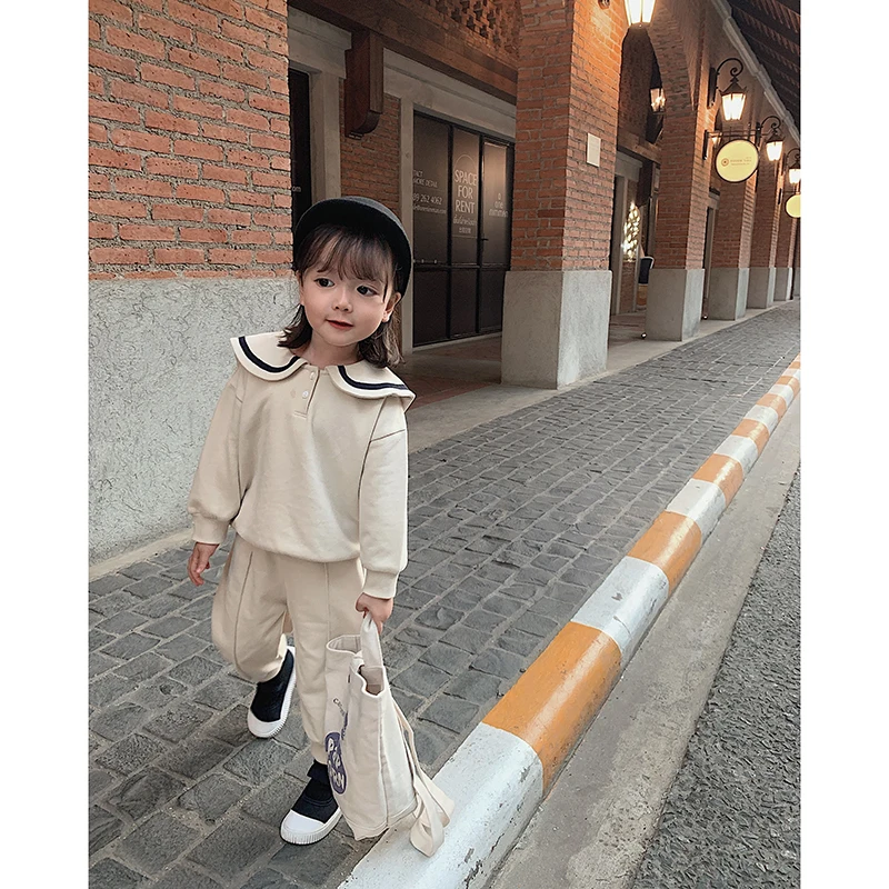 Весна 2020 новинка для маленьких девочек два цвета чистый хлопок свитер с длинными