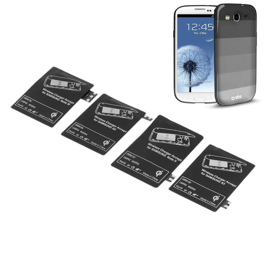 QI Беспроводное зарядное устройство приемник для samsung Galaxy S3 S5 Note2 Беспроводное зарядное устройство адаптер приемник для samsung Galaxy Note 2 S3 S5