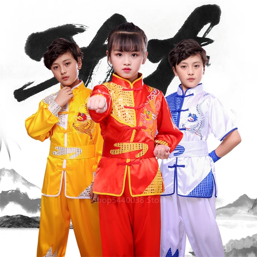 Традиционная китайская одежда Wushu униформа тайцзи детские костюмы кунг-фу