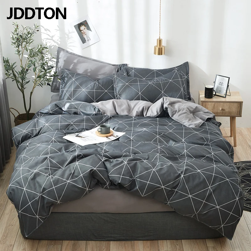 JDDTON Классический Комплект постельного белья из 4 предметов, простой комплект постельного белья в европейском стиле, набор пододеяльников, AB, Комплект постельного белья, наволочка, BE069