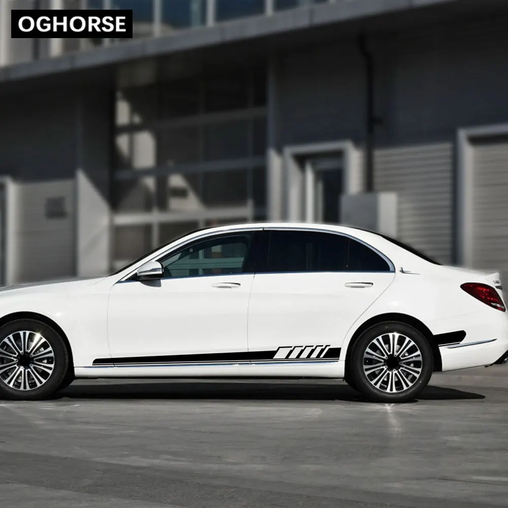Матовая Черная Виниловая наклейка AMG Edition с боковой полосой 507 для Mercedes Benz C Class W205 AMG