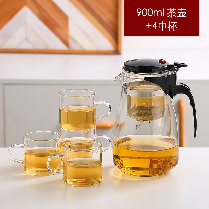 

Пышная чашка, чайник для пивоварения, стеклянный чайник, термостойкий взрывозащищенный однокастрюльный чайник, домашний набор, чашка lingon