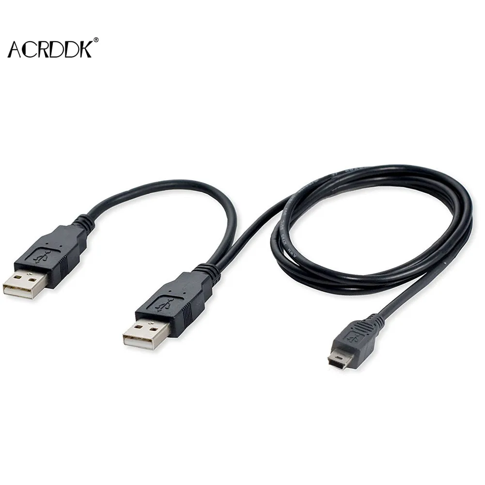 Двойной USB 2.0 тип A для Mini 5-контактный Тип B x1 Y кабель передачи данных и питания FC |