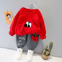 cute baby girl boy clothes set 2021 spring 1 2 3 4 years children toddler outfit cartoon print