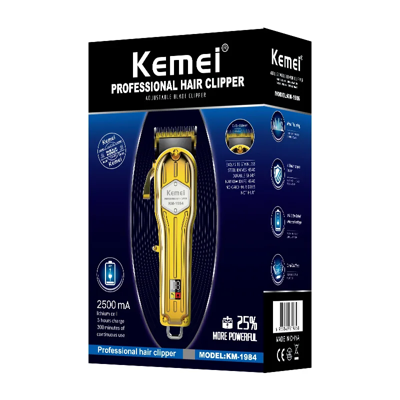 

Kemei professional clipper all-metal rechargeable hair trimmer for barber men electric beard shaver hair cutting machine