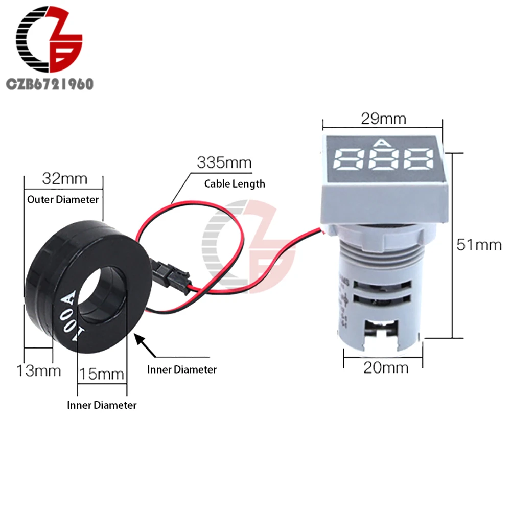 AC 50-500V 0-100A квадратный светодиодный цифровой вольтметр Амперметр 110V 220V Напряжение измеритель тока вольтамметр вольт ампер тестер детектор