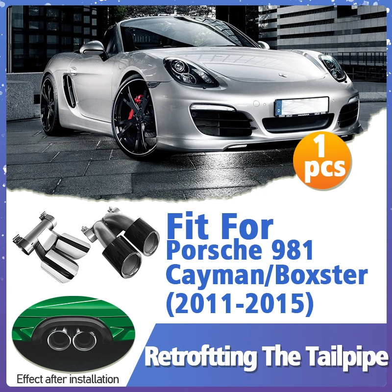 

Top Quality 1pcs Stainless Steel Tail Pipe Muffler Tip Fit for Porsche 981 Cayman Boxster Retroftting The Tailpipe Accessories