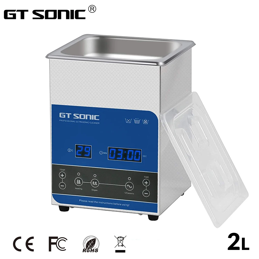 Цифровой ультразвуковой очиститель GTSONIC 2L 50 Вт 99 мин. таймер нагрева очков Degas