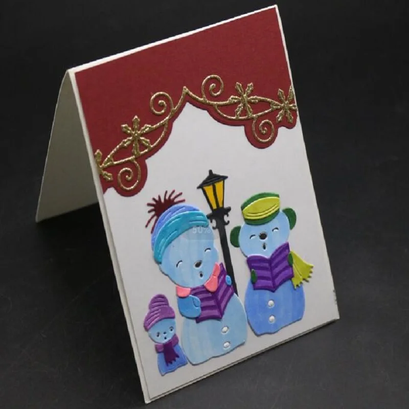 Снеговики металлические высечки трафарет для скрапбукинга albulm DIY бумажное