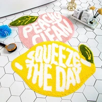 ins creative doormat cartoon fruit carpet flocking non slip bath mat lemon peach home land pad bedroom toilet doorway floor mat