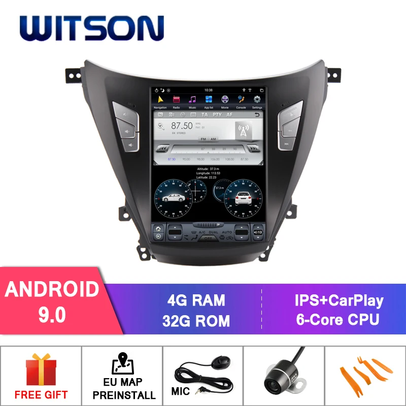 

WITSON Android 9,0 TESLA STYLE для HYUNDAI ELANTRA 4GB GPS навигация авто стерео вертикальный экран